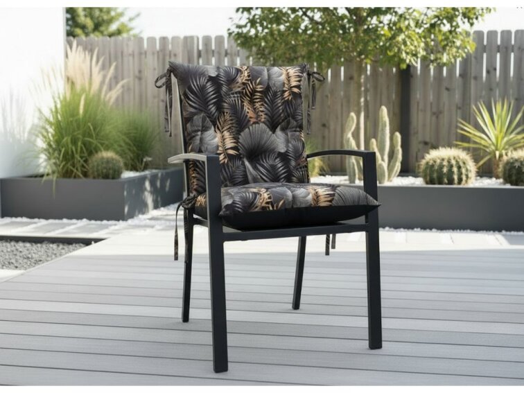 Zahradní prošívaný podsedák na židli s opěrkou OSCAR vzor 139 50x50x50 cm Mybesthome