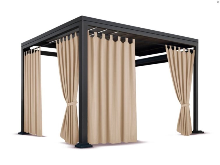 Venkovní zahradní závěs s poutky PORTO béžová 07 různé rozměry Mybesthome