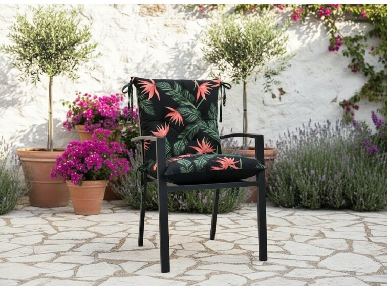 Zahradní prošívaný podsedák na židli s opěrkou OSCAR vzor 114 50x50x50 cm Mybesthome