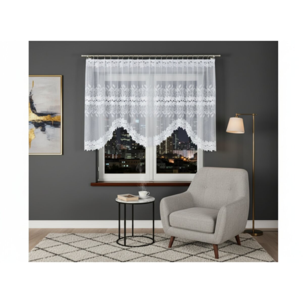 Dekorační oblouková krátká záclona na žabky BASTIA 300x120 cm MyBestHome