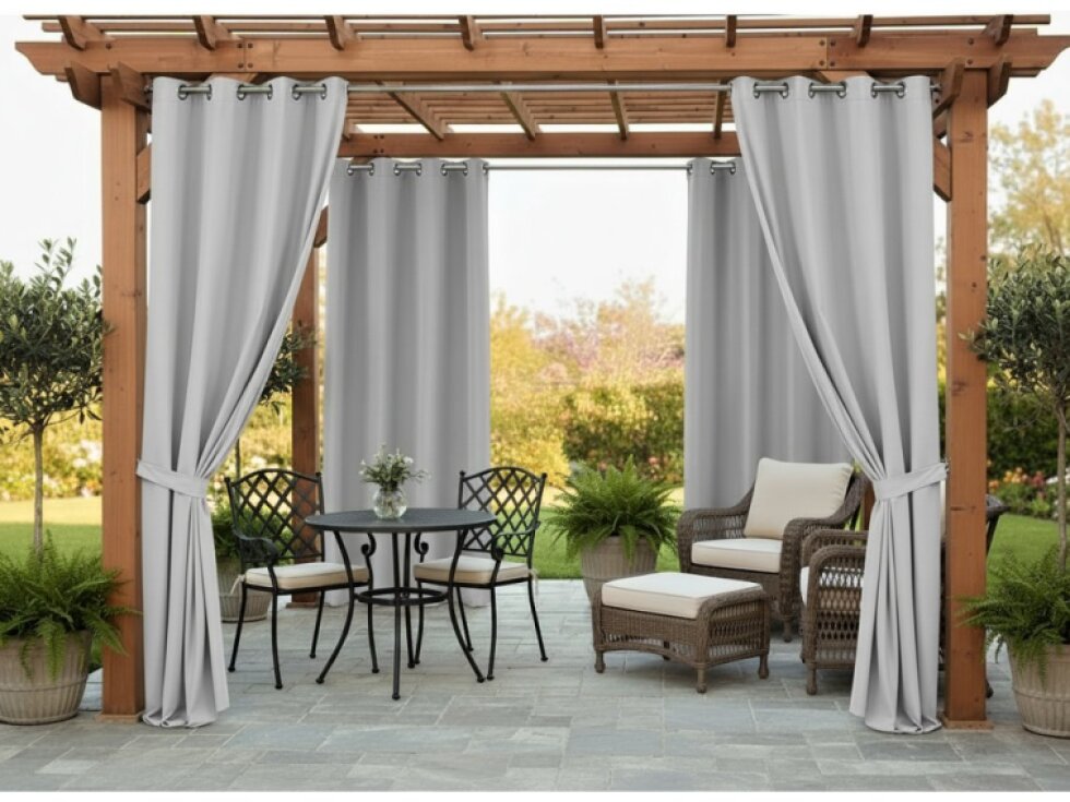 Venkovní zahradní závěs s kroužky MONTANA color 03 světle šedá, různé rozměry MyBestHome