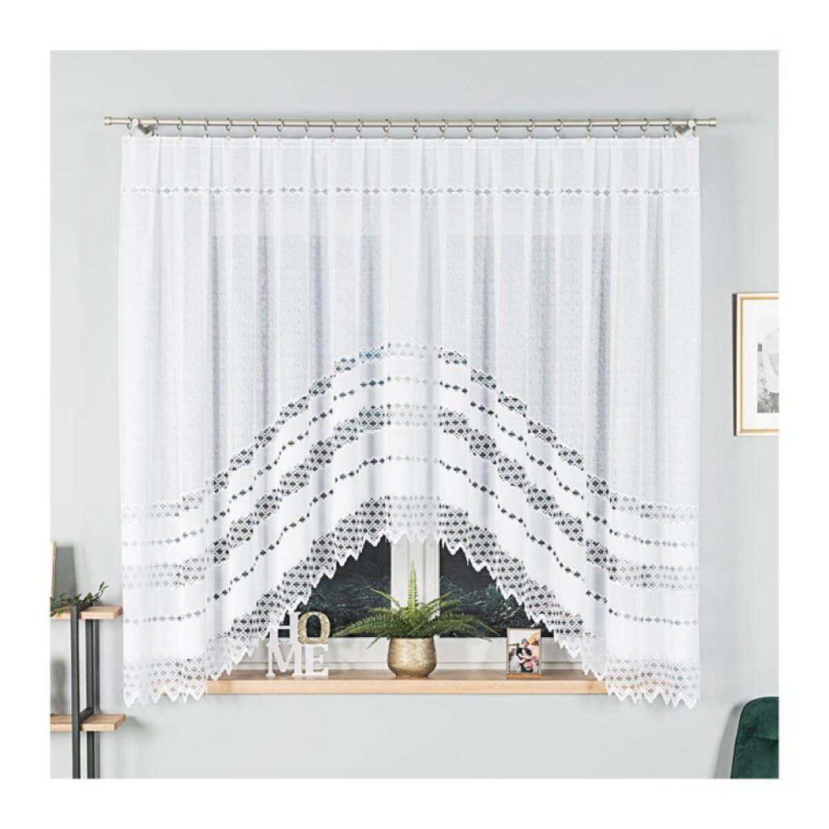 Dekorační oblouková krátká záclona na žabky FILOMENA 170 bílá 340x170 cm MyBestHome