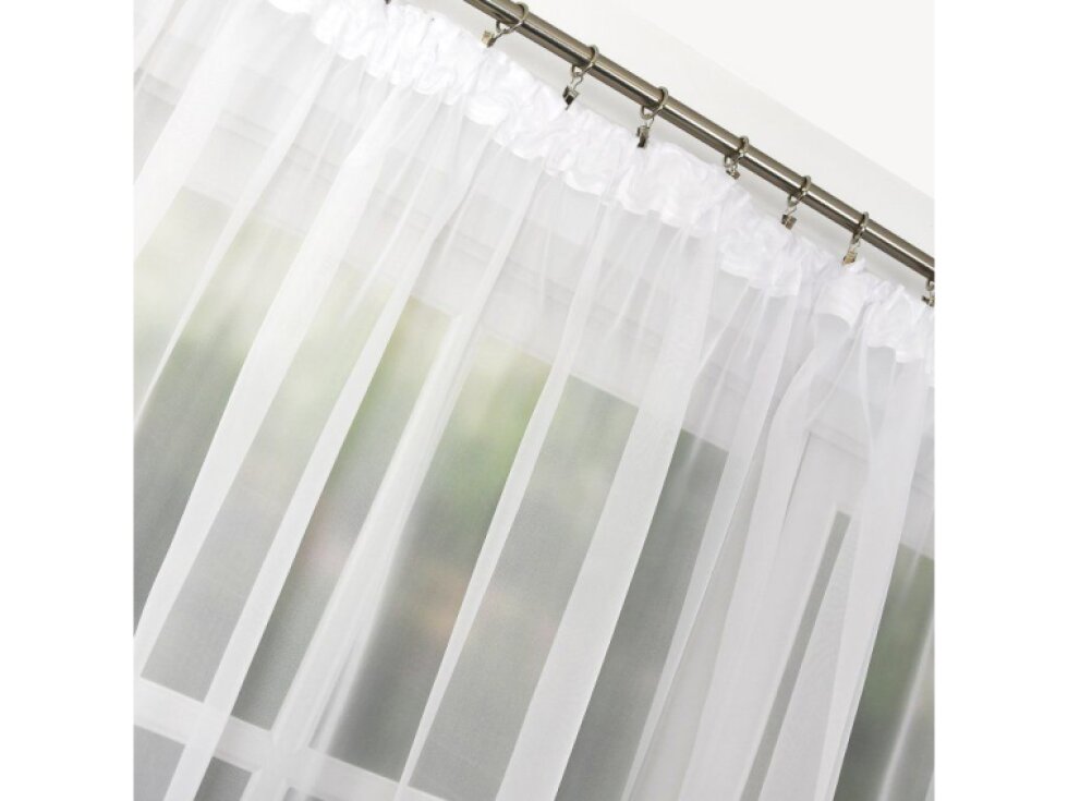 Dekorační krátká záclona s řasící páskou JULIA 130 bílá 400x130 cm MyBestHome