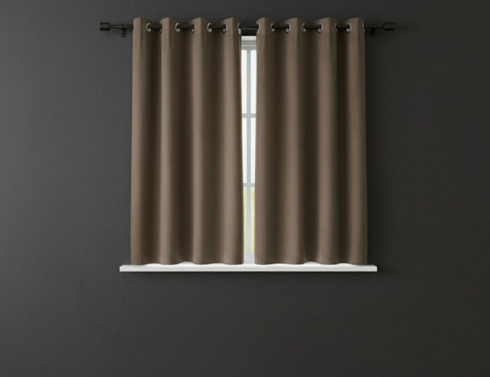 Zatemňovací krátký závěs s kroužky "BLACKOUT" NEW VITORIA 135x160 cm cappucino (cena za 1 kus) Mybesthome