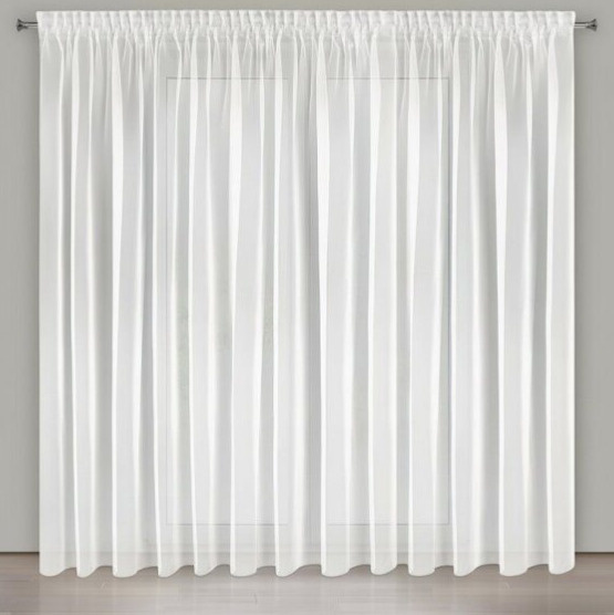 Dekorační dlouhá záclona s řasící páskou s leskem SHINE 350x250 cm bílá MyBestHome