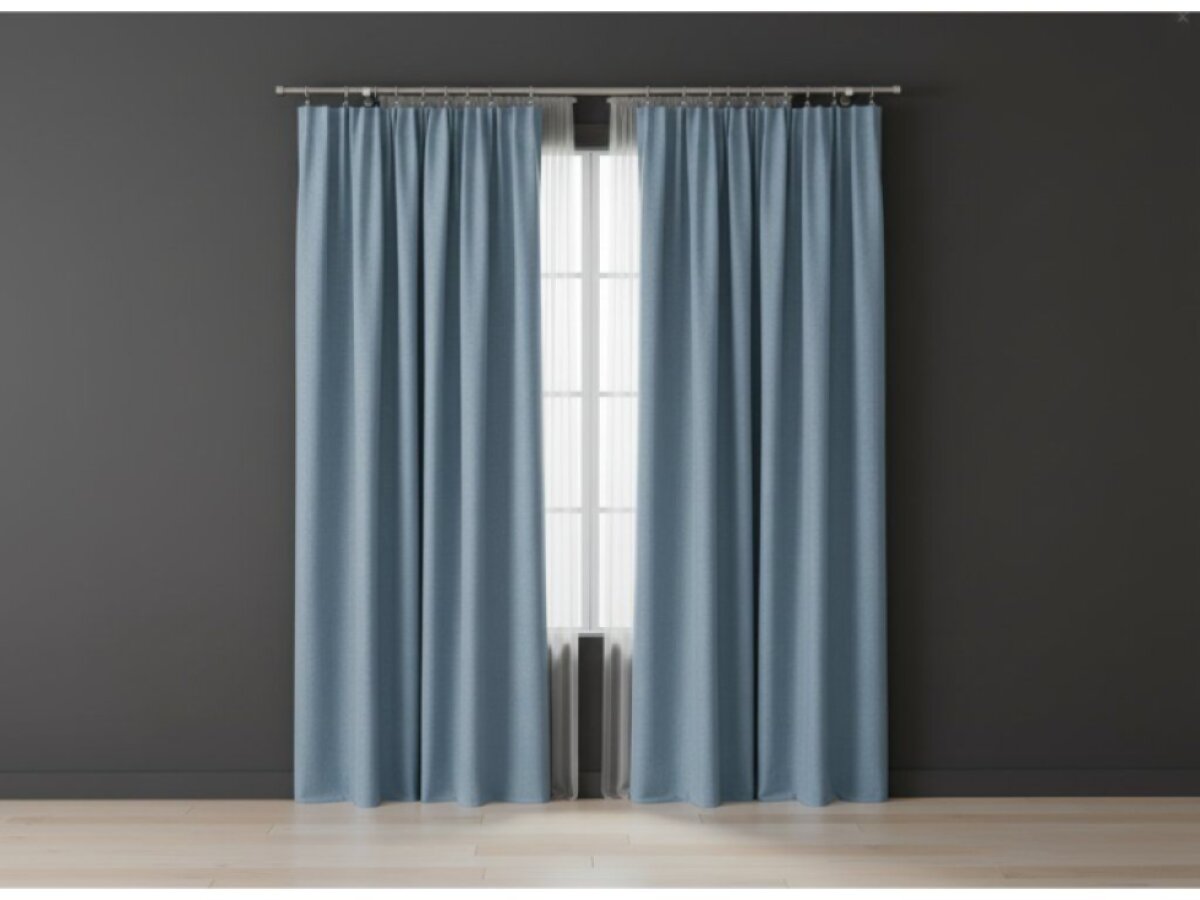 Dekorační zatemňující závěs SUPER BLACKOUT TAPE s řasící páskou modrá color 019 (cena za 1 kus) 140x250 cm 100% stínění Mybesthome