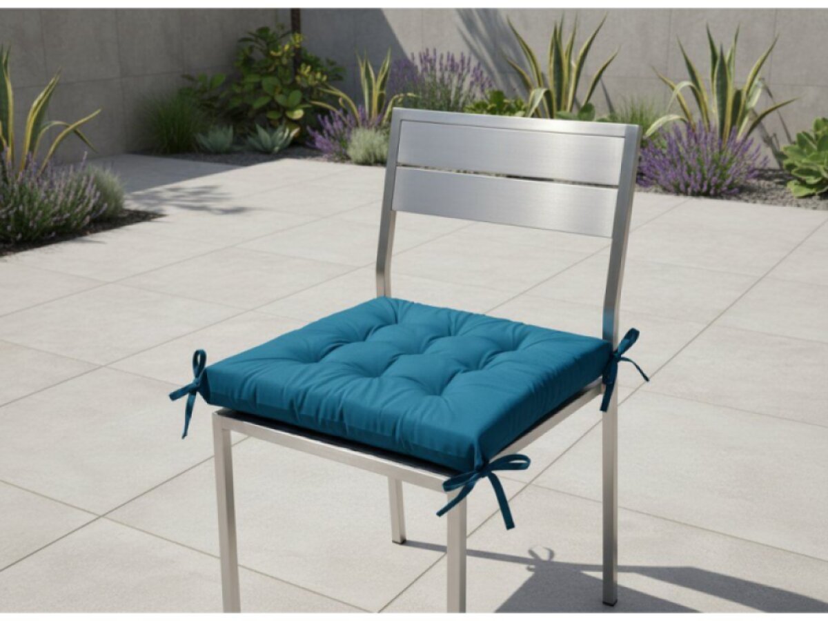 Zahradní prošívaný podsedák na židli GIARDINO modrá 40x40 cm Mybesthome