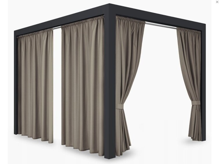 Venkovní zahradní závěs s tunýlkem BOGOTA tmavě béžová 04 různé rozměry MyBestHome