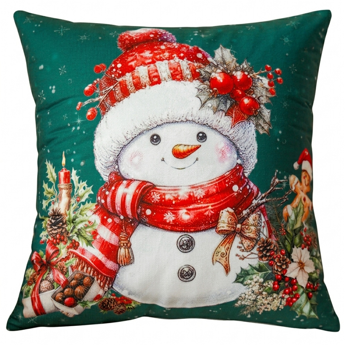 Vánoční povlak na polštář XMAS PARTY zelená 40x40 cm