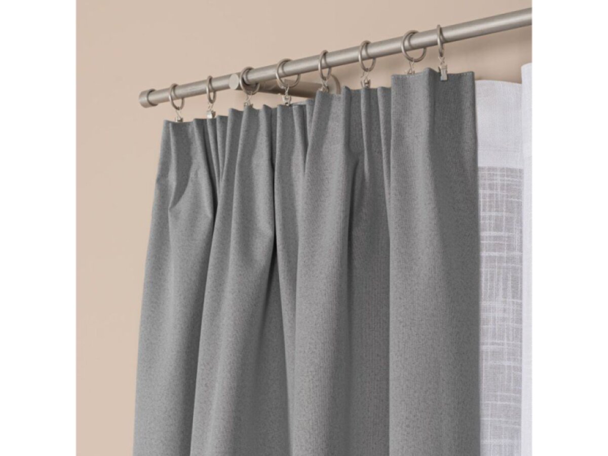 Dekorační zatemňující závěs SUPER BLACKOUT TAPE s řasící páskou světle šedá color 023 (cena za 1 kus) 140x250 cm 100% stínění Mybesthome
