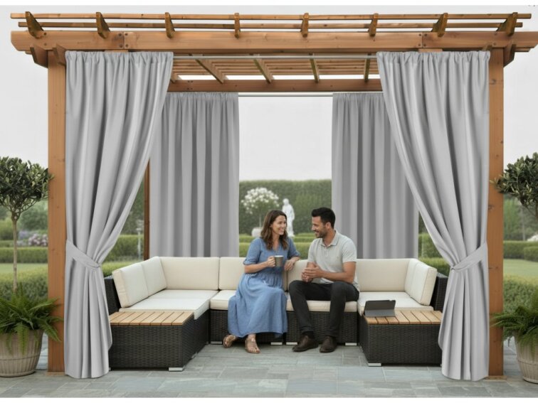 Venkovní zahradní závěs s tunýlkem JAMAICA color 03 světle šedá, různé rozměry MyBestHome