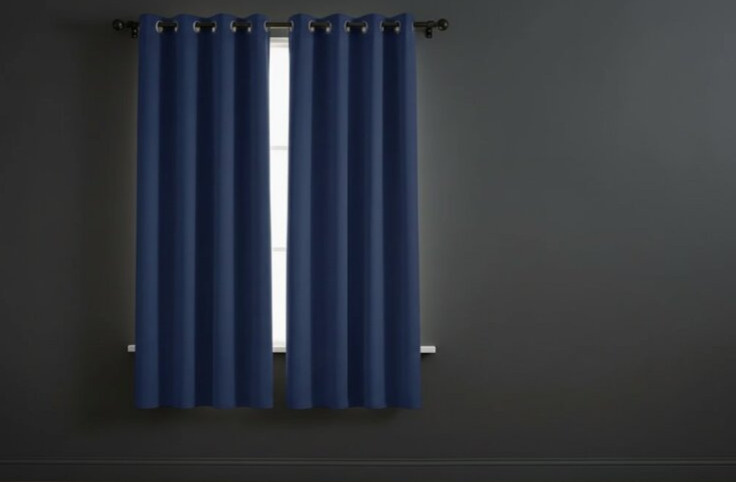 Zatemňovací krátký závěs s kroužky FLAVIA- BLACKOUT 135x180 cm modrá (cena za 1 kus) Mybesthome
