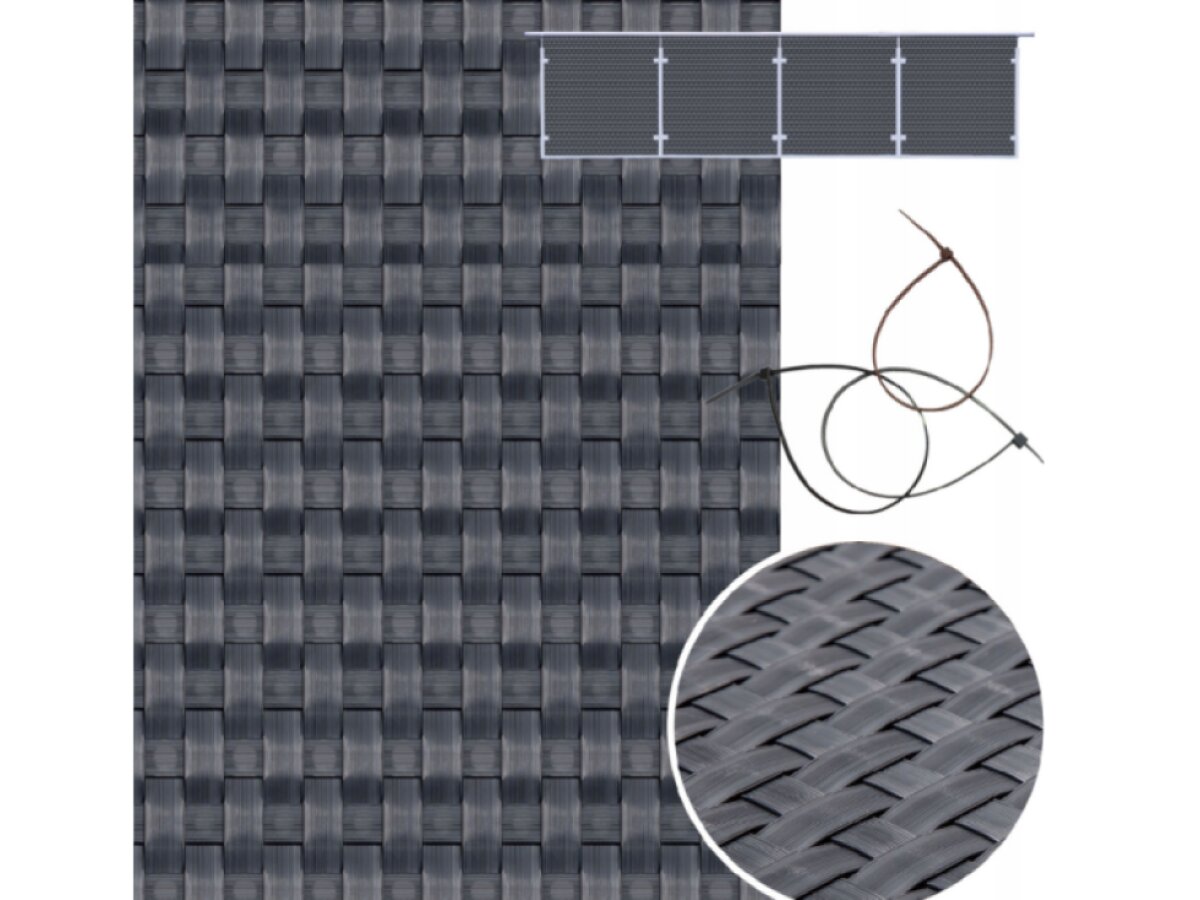 Balkonová ratanová zástěna s očky MALMO výška 90 cm, 100 cm, 110 cm - cena za 1 běžný metr tmavě šedá MyBestHome