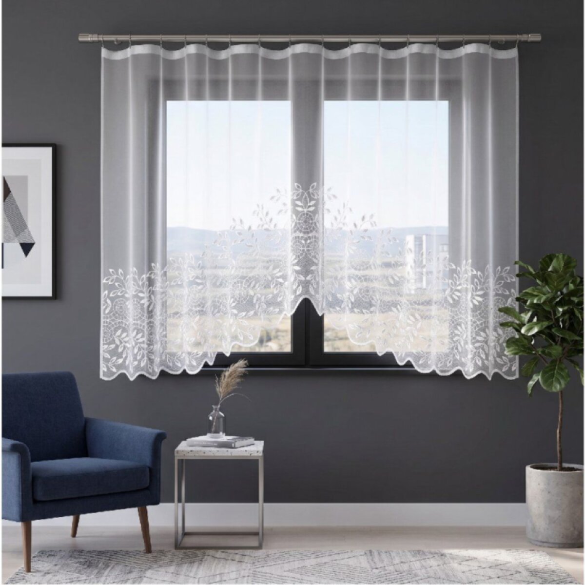 Dekorační žakárová záclona s řasící páskou ANKA 160 bílá 300x160 cm MyBestHome