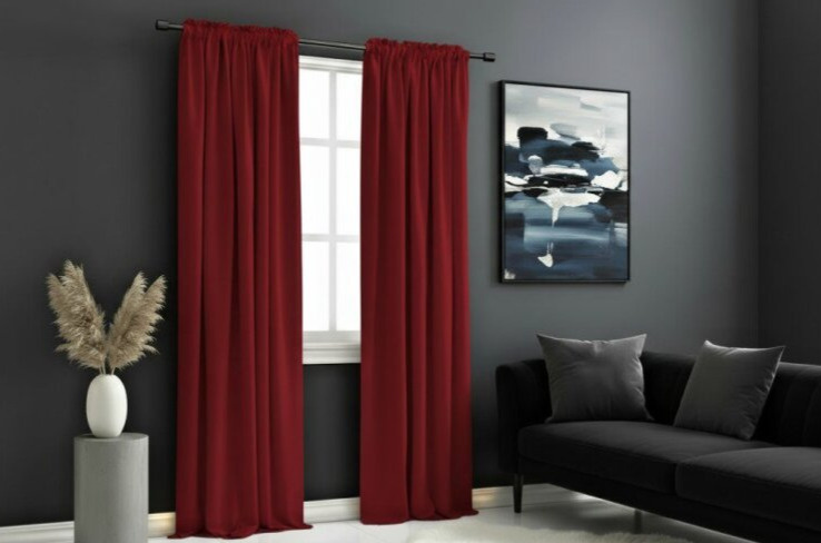 Zatemňovací závěs s řasící páskou "BLACKOUT" SHARY 135x270 cm, červená, (cena za 1 kus) MyBestHome