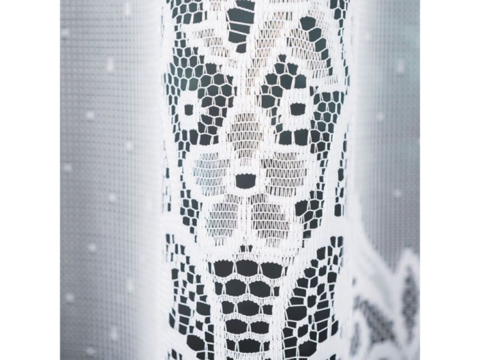 Dekorační krátká vzorovaná záclona na žabky BERENIKA 160 bílá 530x160 cm MyBestHome