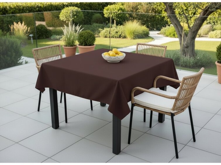 Venkovní čtvercový ubrus TERRA color 27 tmavě hnědá, různé rozměry Mybesthome