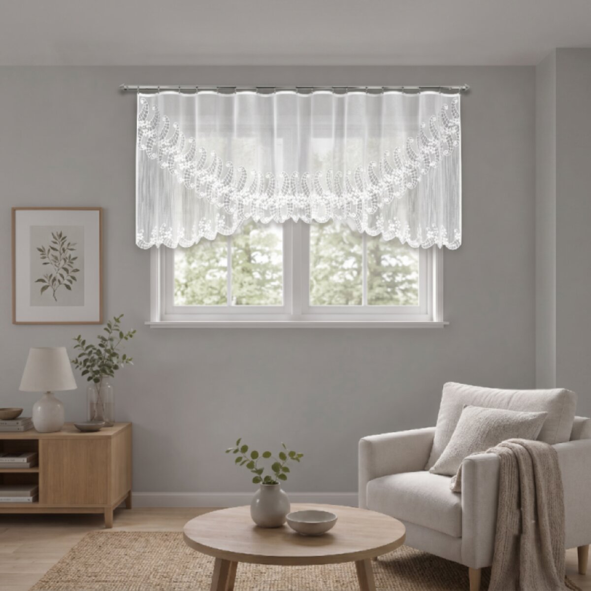 Dekorační žakárová záclona s řasící páskou JANAI 90 bílá 300x90 cm MyBestHome