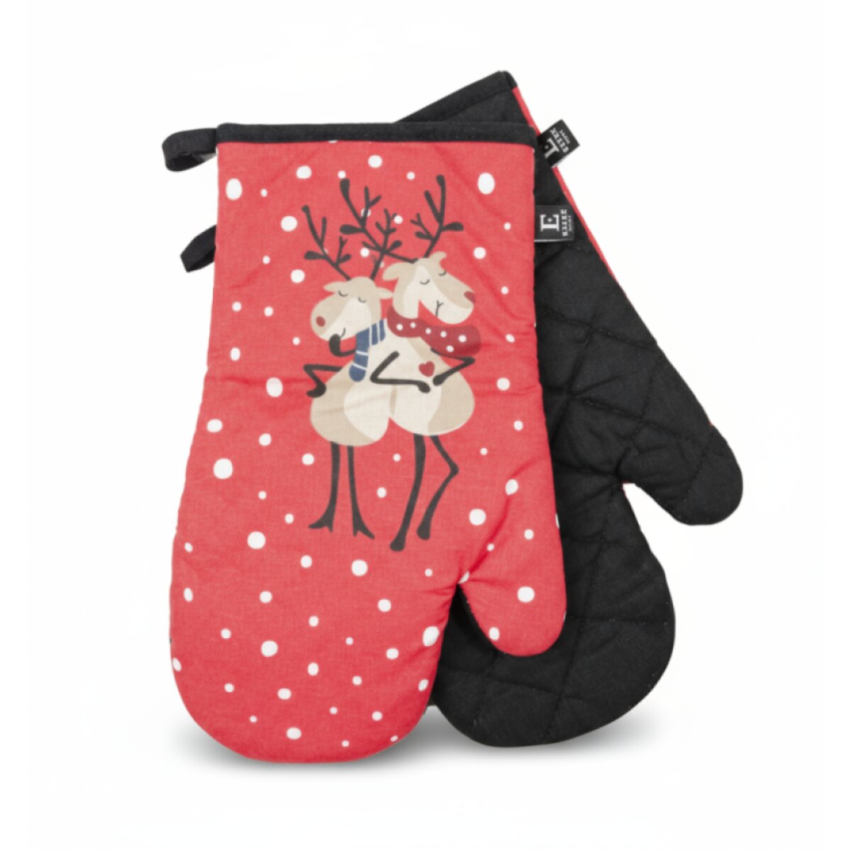 Vánoční kuchyňské rukavice SMILING XMAS červená 18x30 cm – 2 ks