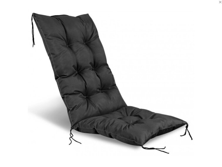 Zahradní prošívaný podsedák na židli s opěrkou 50x50x80 cm CALLUM color 01 černá Mybesthome