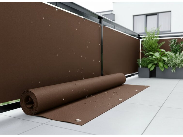 Balkonová zástěna OSLO hnědá, výška 100 cm, šířka různé rozměry MyBestHome