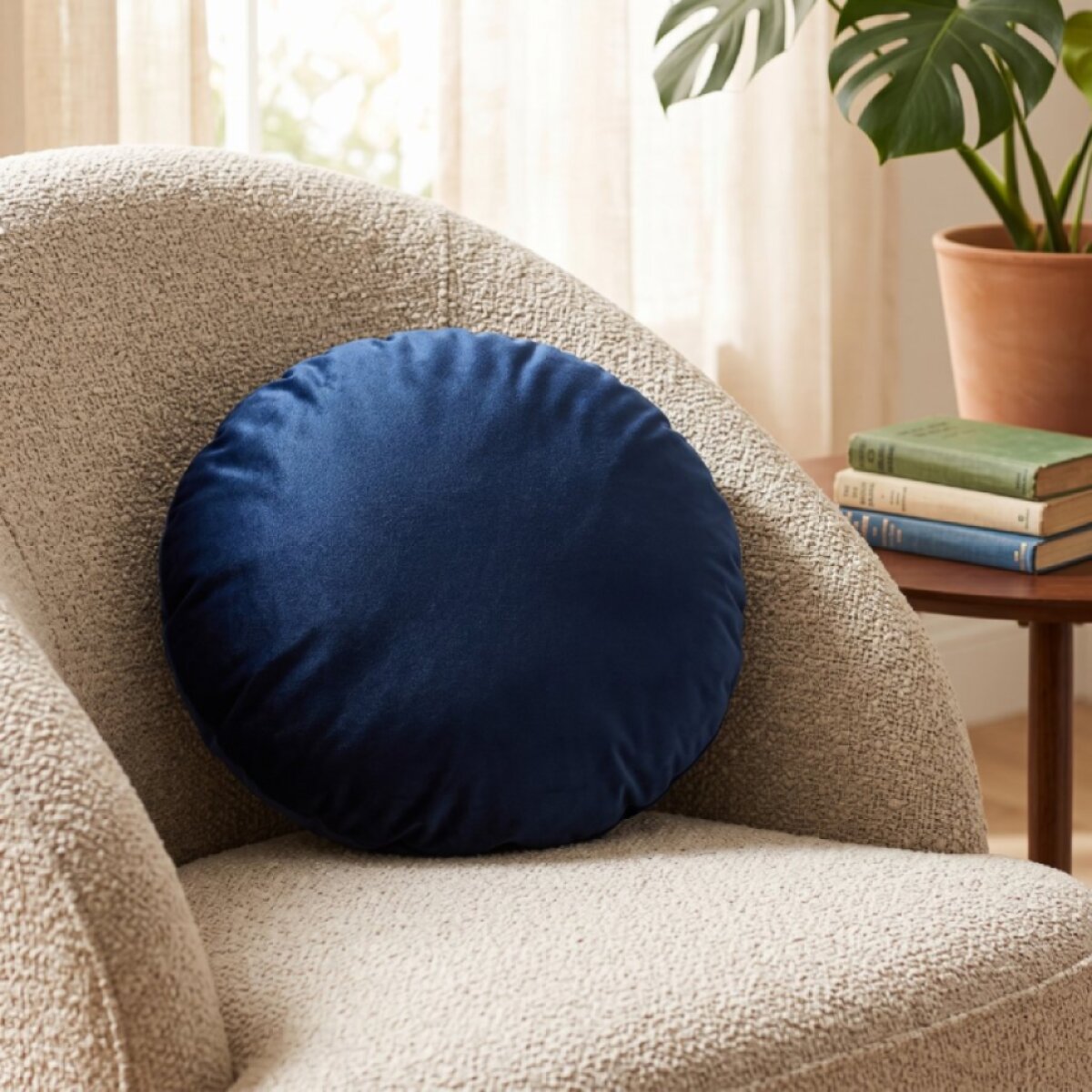 Polštář s výplní KELLY modrá Ø 40 cm Mybesthome