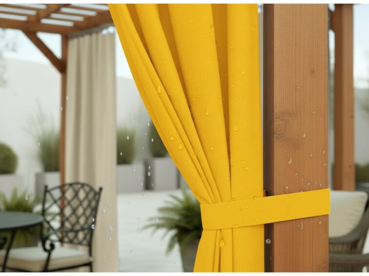 Venkovní zahradní závěs s poutky SANTIAGO color 40 mustard/hořčicová, různé rozměry MyBestHome