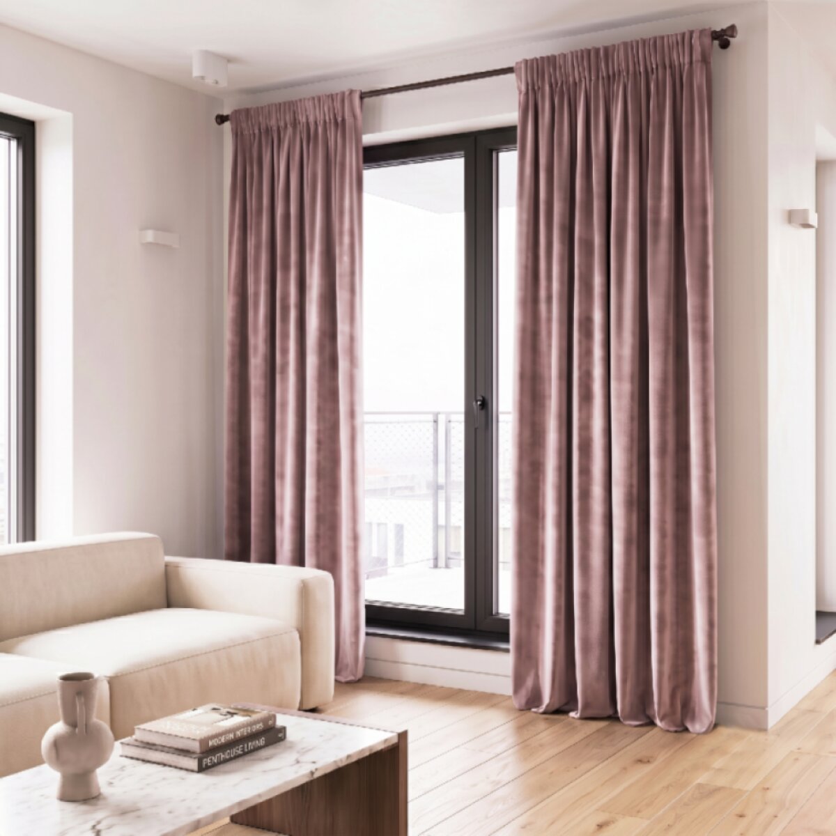 Dekorační závěs s řasící páskou VALMONT 140 cm x 250 nebo 260 cm color 013 růžová (cena za 1 kus) MyBestHome