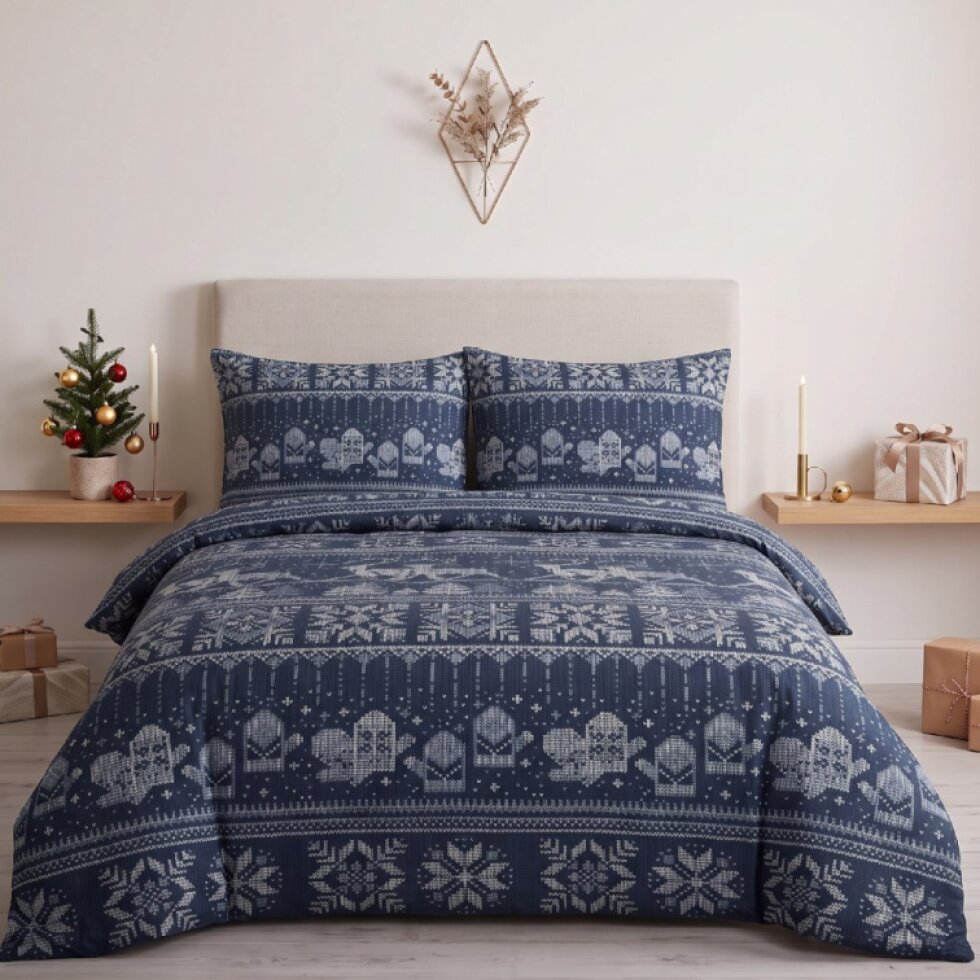 Vánoční bavlněné povlečení NORDIC 220×200 cm + 2× 70×80 cm FLANEL
