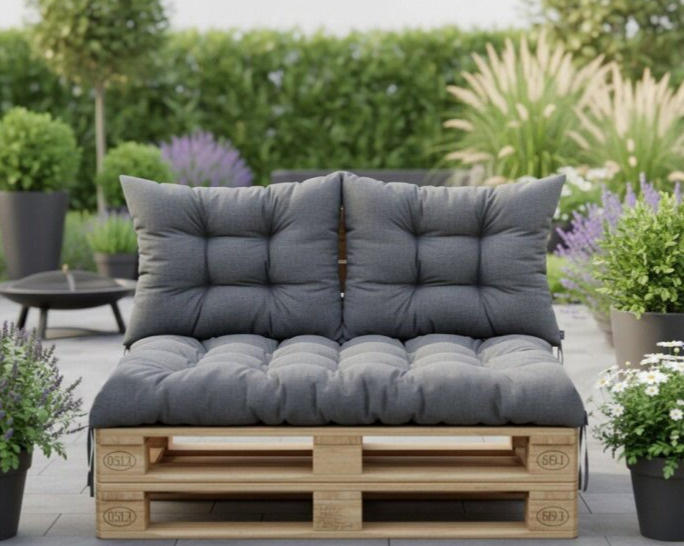 Paletová prošívaná opěrka ANGELO I. 50x40 cm color 23 šedá MyBestHome