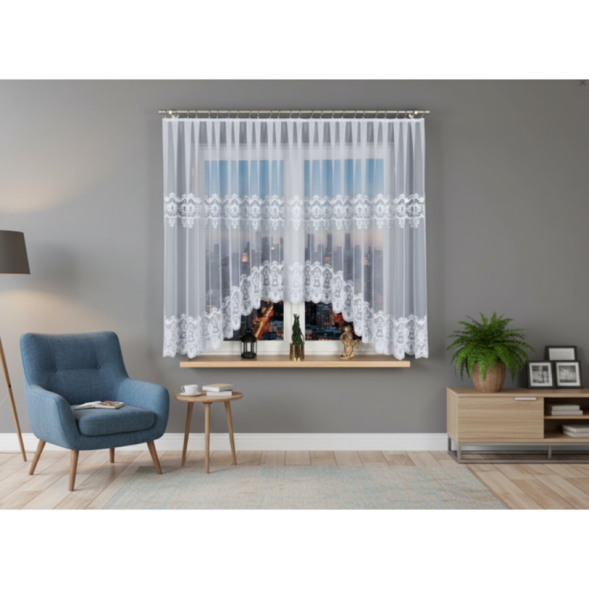 Dekorační krátká vzorovaná záclona na žabky DARIA 500x160 cm MyBestHome