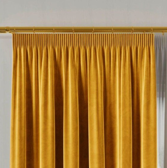 Dekorační závěs s řasící páskou VALMONT 140 cm x 250 nebo 260 cm color 019 šafránová (cena za 1 kus) MyBestHome