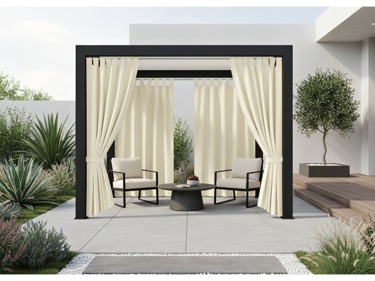 Venkovní zahradní závěs s poutky PORTO krémová 06 různé rozměry Mybesthome