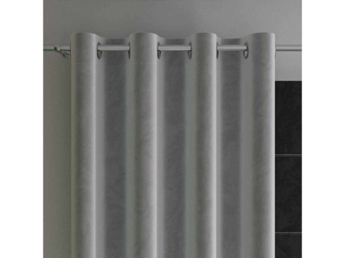 Dekorační krátký velvet závěs s kroužky VITTO 005 světle šedá 140x160 cm (cena za 1 kus) MyBestHome