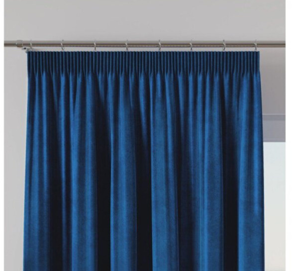 Dekorační krátký závěs s řasící páskou VALMI 140x160 cm color 011 modrá (cena za 1 kus) MyBestHome