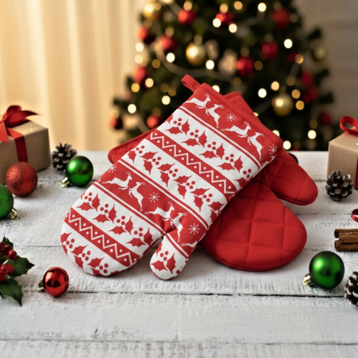 Vánoční kuchyňské rukavice SCANDI XMAS 18x30 cm – 2 ks