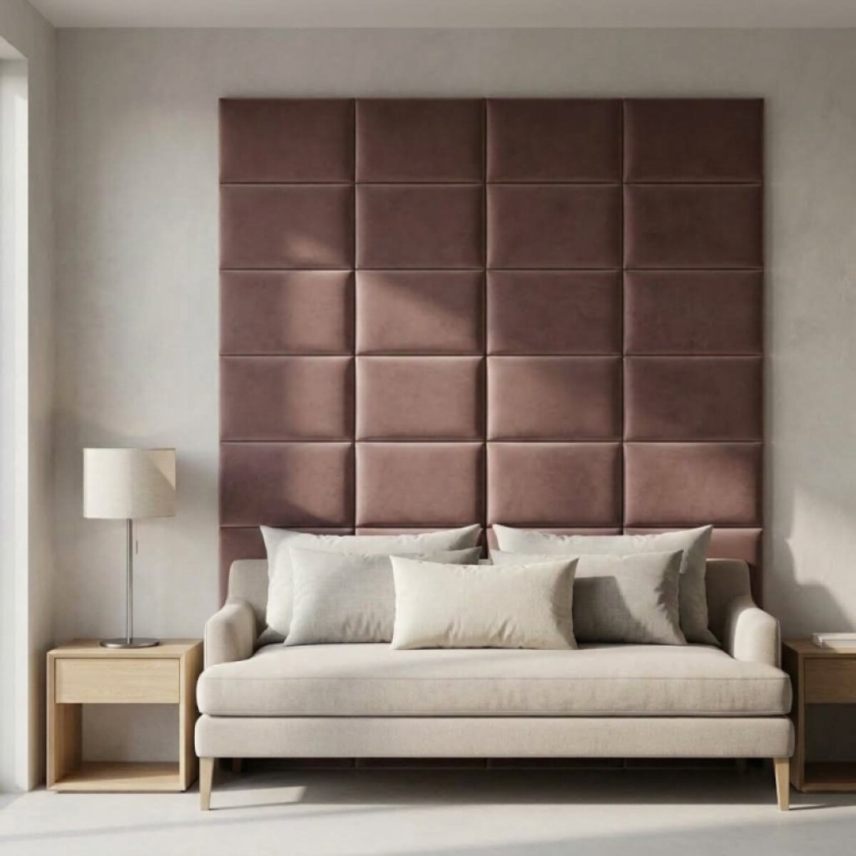 Čalouněný nástěnný panel různé rozměry x šířka 30 cm tmavě růžová obdélník MyBestHome
