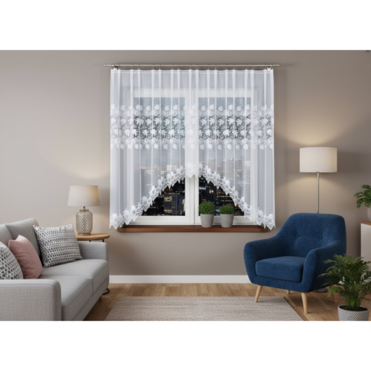 Dekorační oblouková krátká záclona na žabky ELZBIETA 310x160 cm MyBestHome