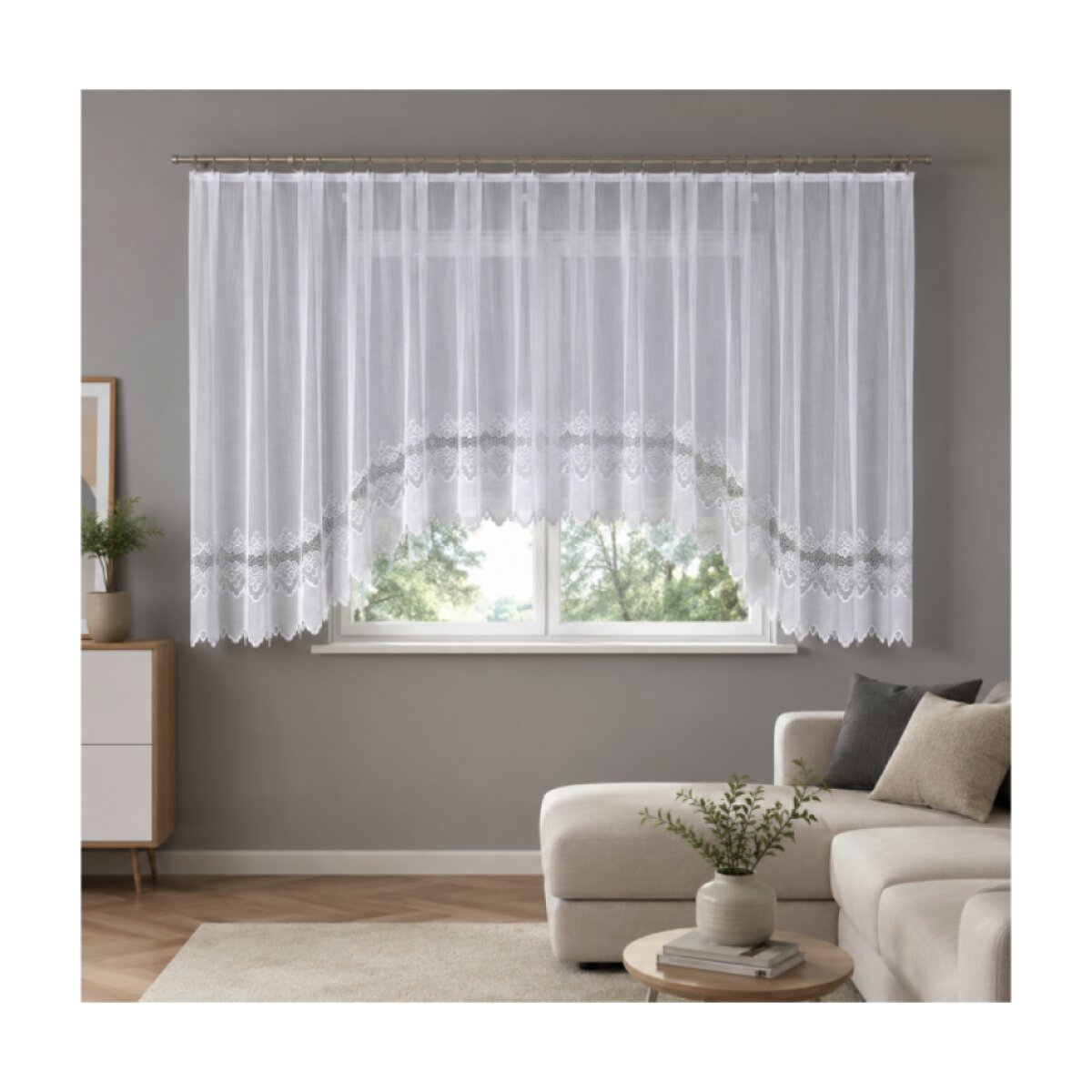 Dekorační krátká vzorovaná záclona na žabky MODESTA 500x160 cm MyBestHome