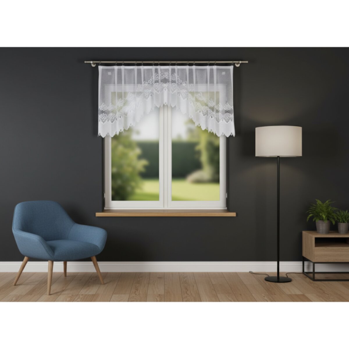 Dekorační oblouková krátká záclona na žabky MODESTA 250x80 cm MyBestHome