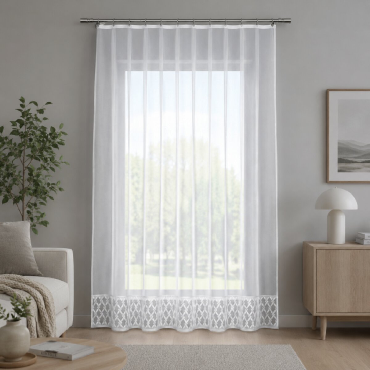 Dekorační žakárová záclona s řasící páskou DOUBLE 250 bílá 200x250 cm MyBestHome