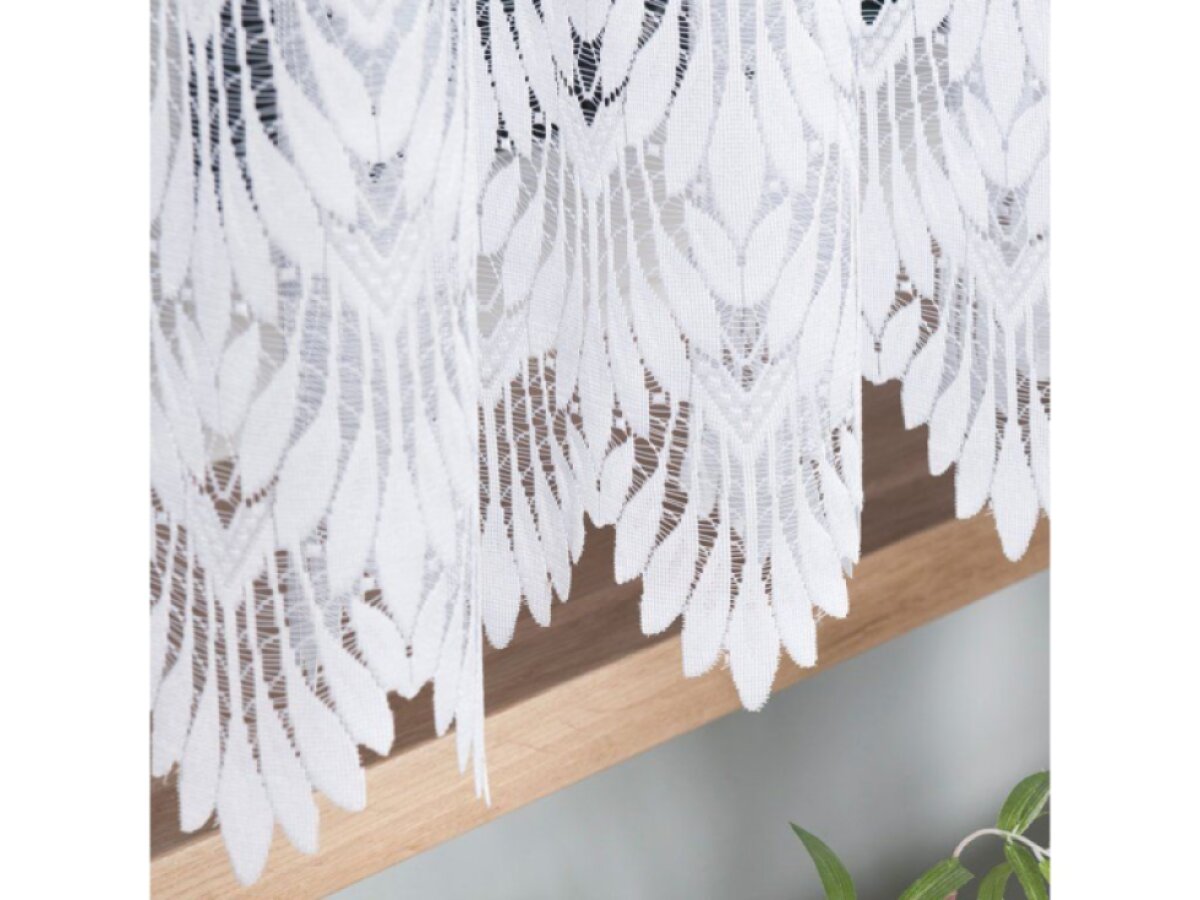 Dekorační krátká vzorovaná záclona na žabky FELICJA LINE 160 bílá 300x160 cm MyBestHome