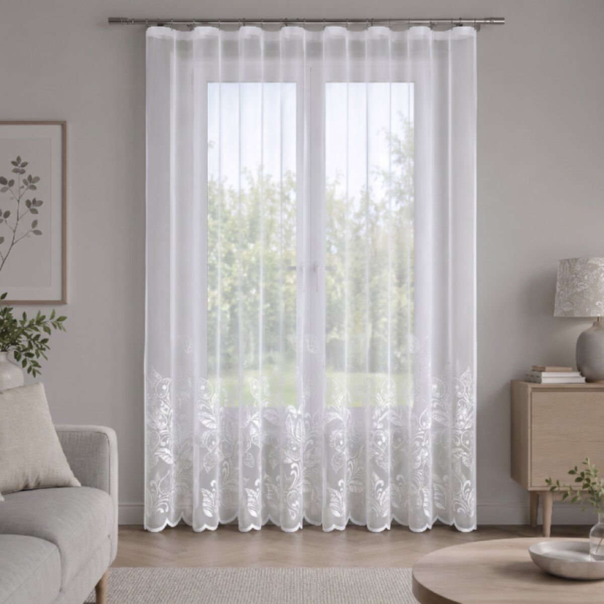 Dekorační žakárová záclona s řasící páskou VALERIA 250 bílá 200x250 cm MyBestHome