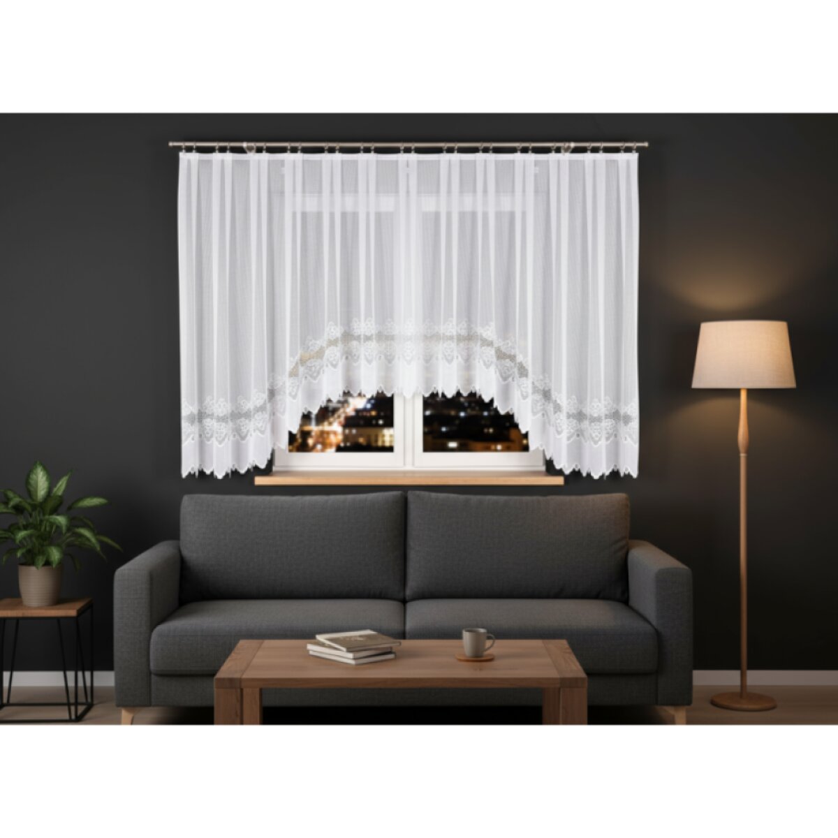 Dekorační krátká vzorovaná záclona na žabky MODESTA 500x160 cm MyBestHome