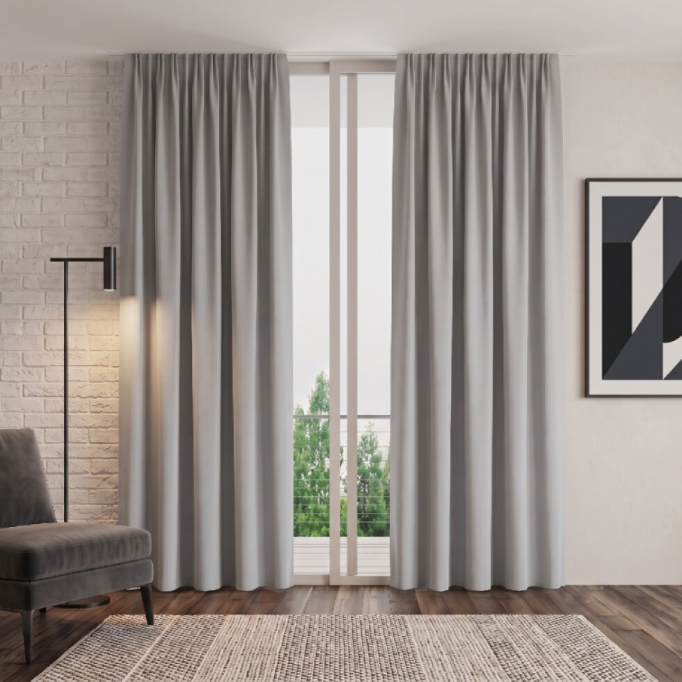 Dekorační závěs s řasící páskou 03 světle šedá 160x250 cm (cena za 1 kus) MyBestHome