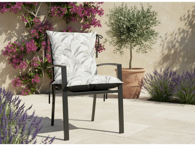 Zahradní prošívaný podsedák na židli s opěrkou OSCAR vzor 136 50x50x50 cm Mybesthome