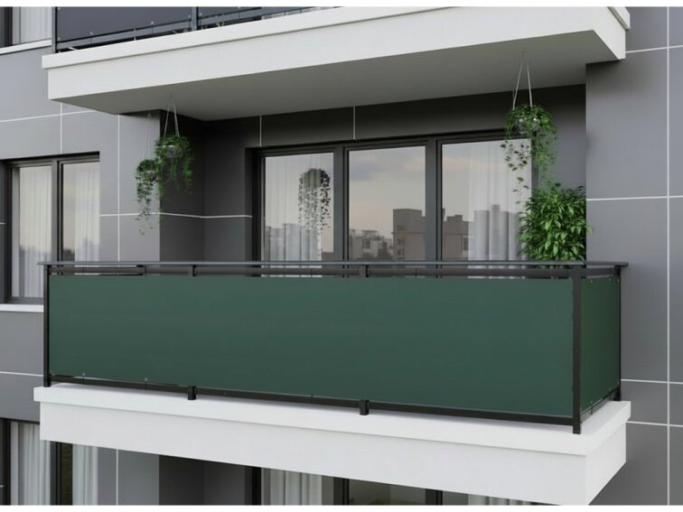 Balkonová zástěna OSLO zelená, výška 80 cm, šířka různé rozměry MyBestHome