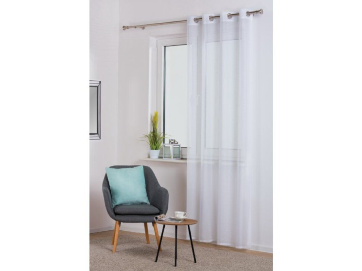 Dekorační dlouhá záclona s kroužky SOFIA bílá 140x260 cm (cena za 1 kus) MyBestHome