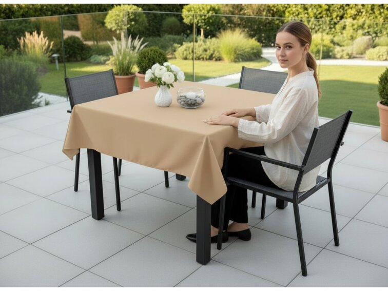 Venkovní čtvercový ubrus TERRA color 21 béžová, různé rozměry Mybesthome