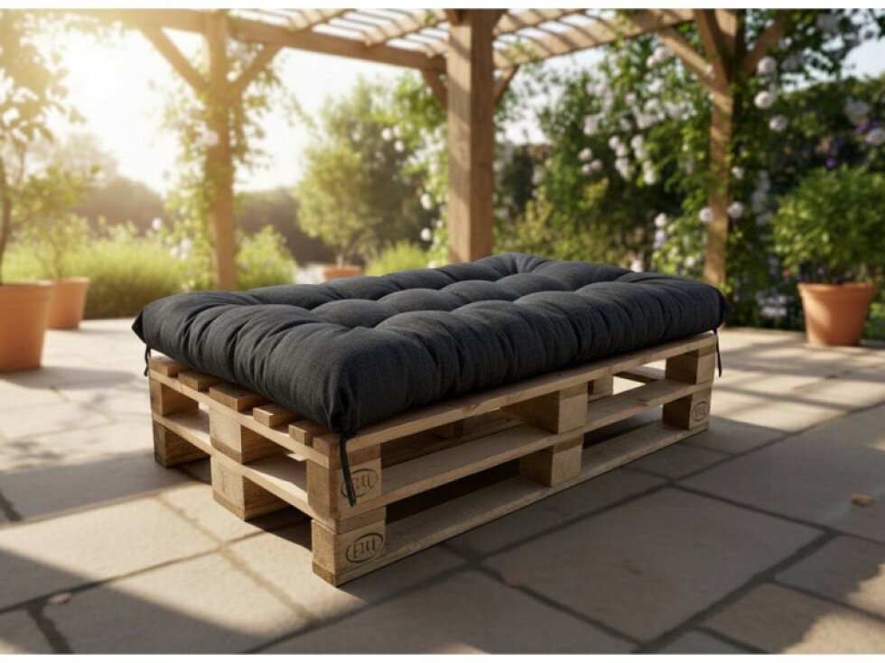 Paletový prošívaný sedák MARIO 120x60 cm nebo 120x50 cm, černá color 01, Mybesthome